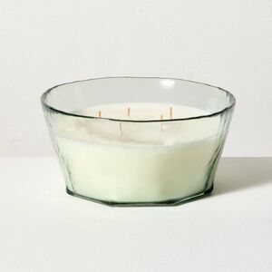 5-Wick Textured Glass Eucalyptus and Santal Jar Ca Green